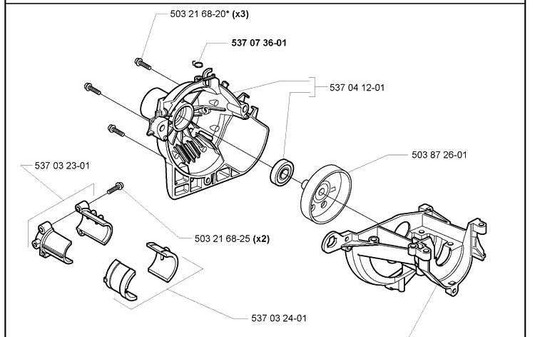 Cylinder And Piston 1 Diagram and Parts List for 322C 2000-10 Husqvarna Brush Cutter