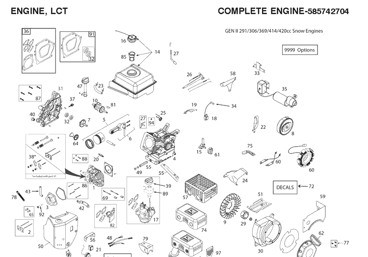 Engine Diagram and Parts List for ST330 (96193012801)(2019-03) Husqvarna Snow Blower
