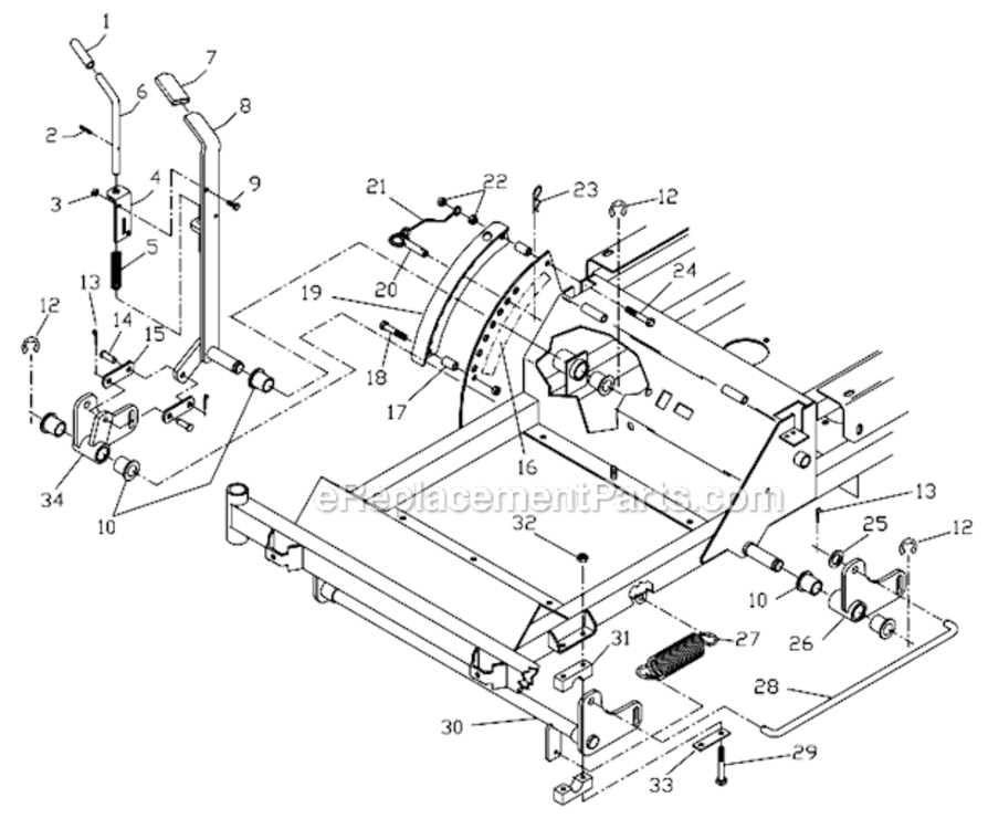 Deck_Lift_Assembly Diagram and Parts List for 968999168 ZTHKW4818A Husqvarna Lawn Tractor