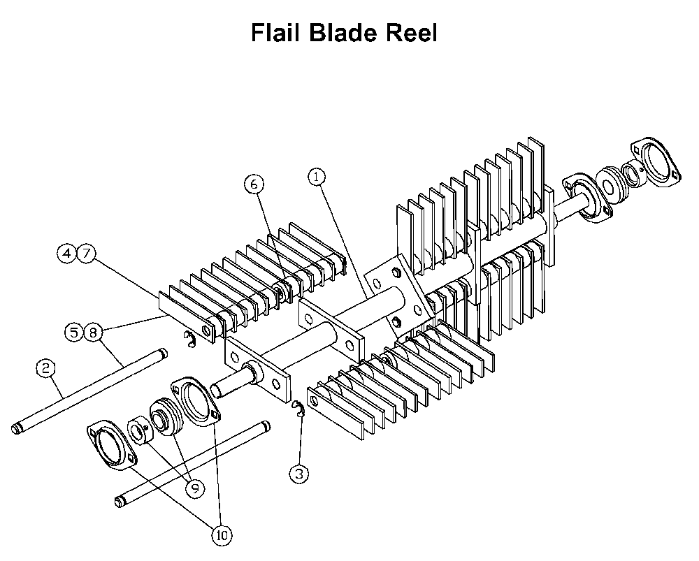 Flail Blade Diagram and Parts List for DT18C 2001-03 Husqvarna Dethatcher