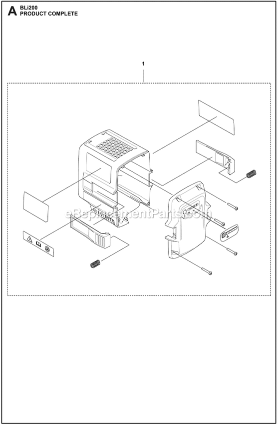 Battery Diagram and Parts List for BLI200  Husqvarna Lawn Tractor Accessories