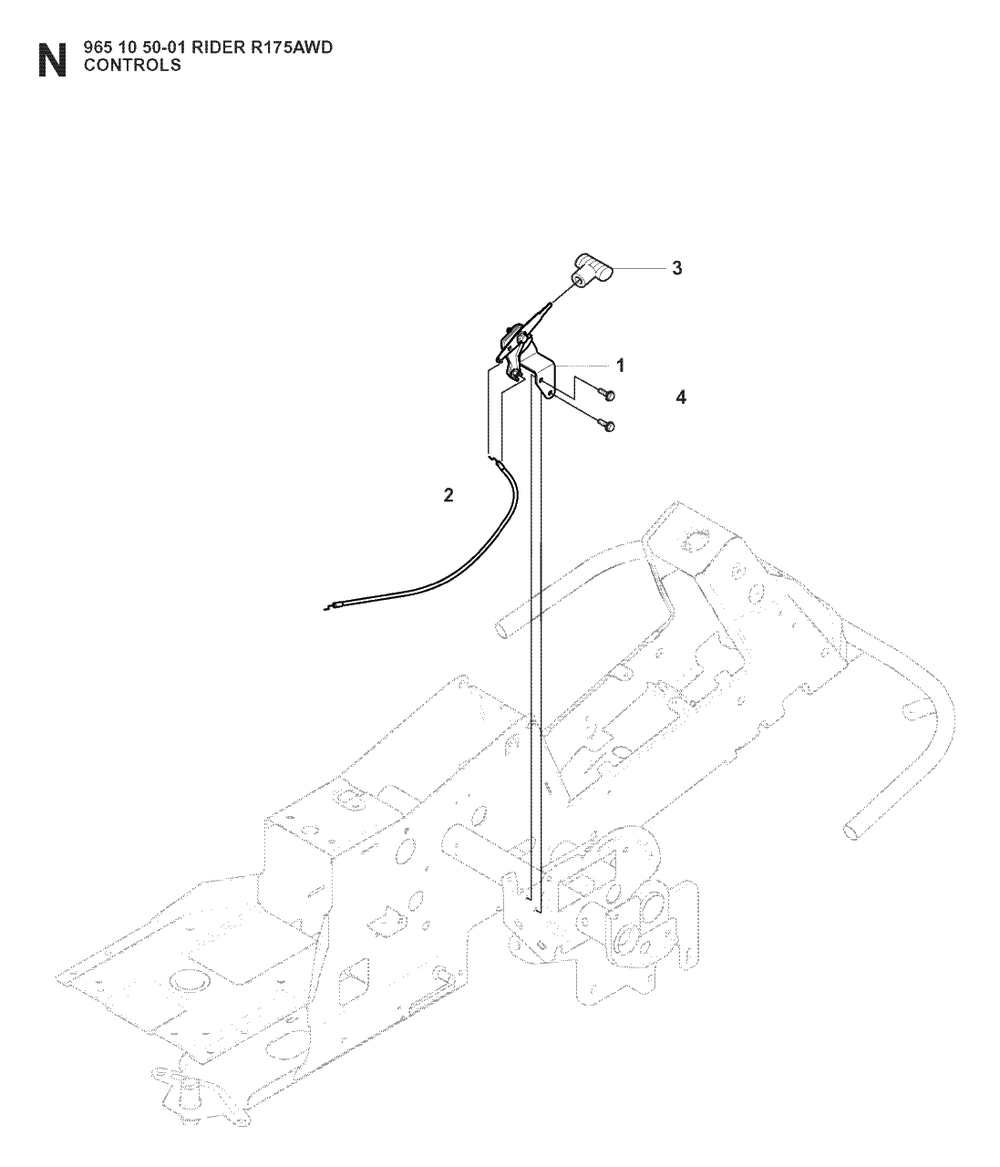 Controls Diagram and Parts List for R175AWD (965105001)(2008-06) Husqvarna Lawn Tractor