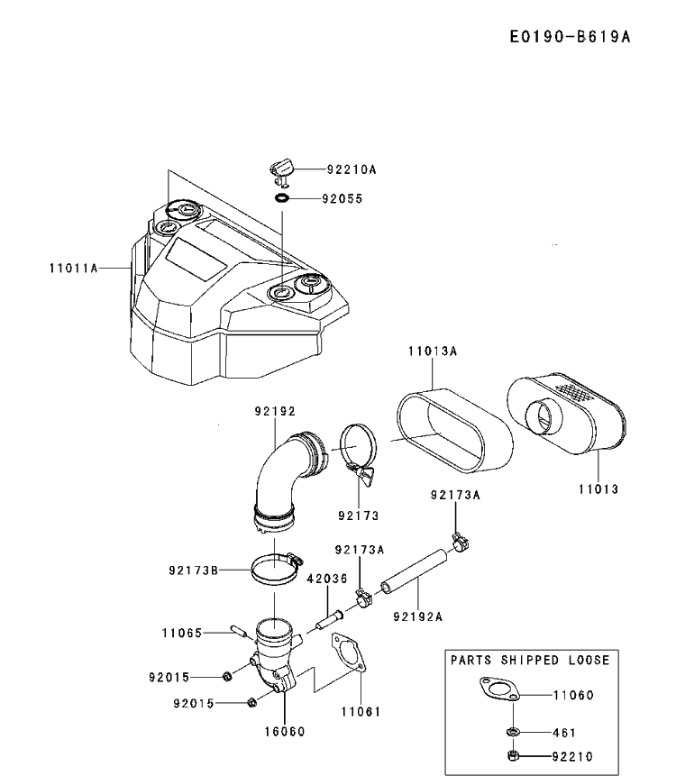 Air Filter And Muffler Diagram and Parts List for FS691V-BS19 2017-09 Husqvarna Engine