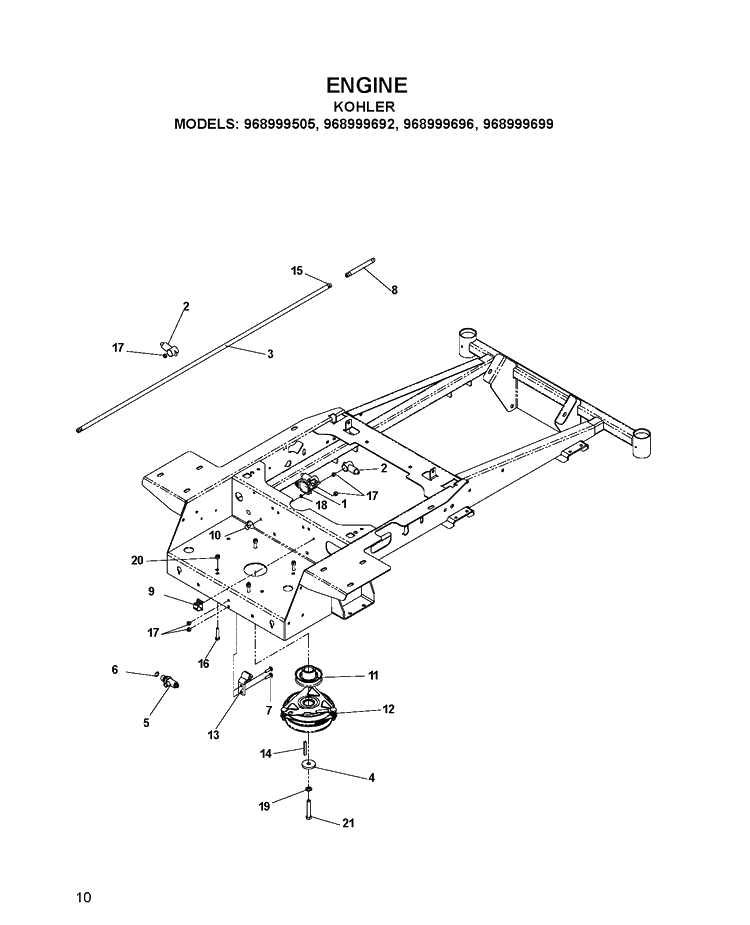 Engine Diagram and Parts List for EZ4822 (968999696)(2007-07) Husqvarna Lawn Mower