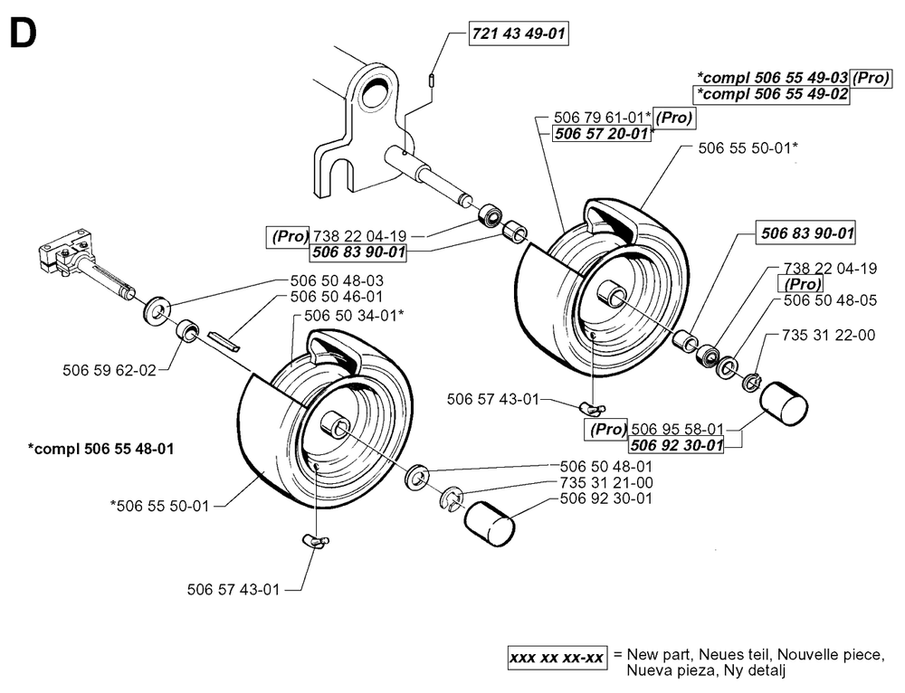 Wheels And Tires Diagram and Parts List for R850HST 1998-03 Husqvarna Lawn Tractor