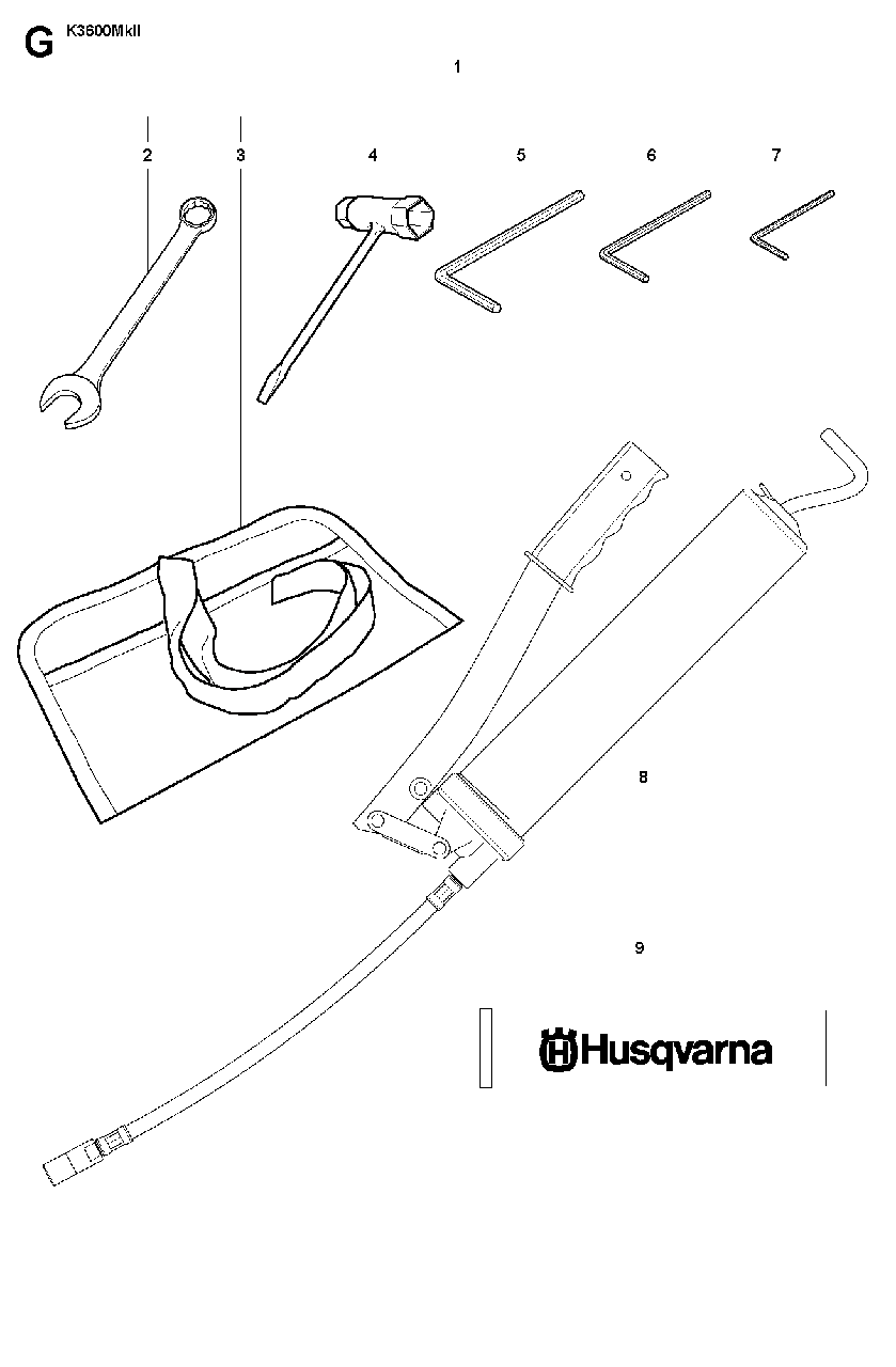 Accessories Diagram and Parts List for K3600MKII 2007-01 Husqvarna Circular Saw