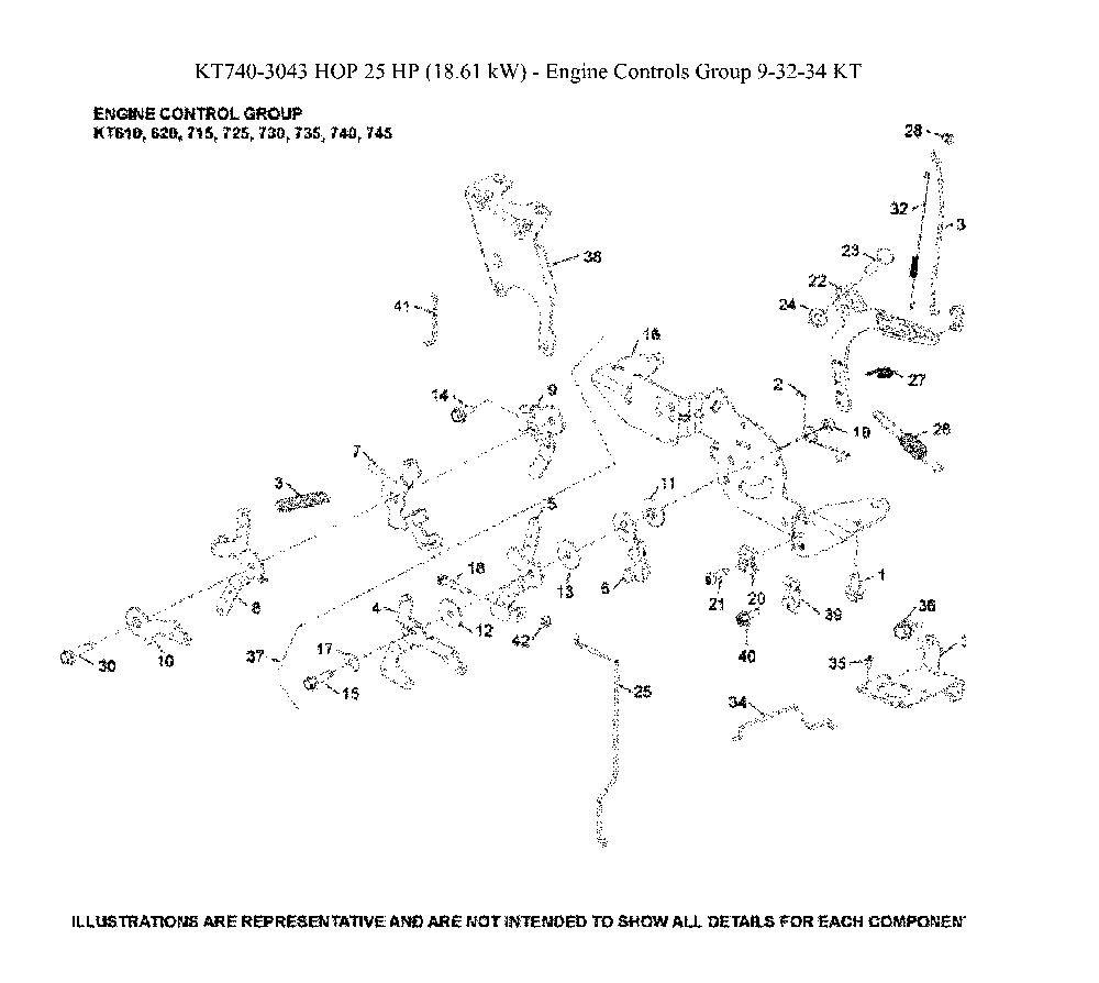 Engine control Diagram and Parts List for 96043028100  Husqvarna Lawn Tractor