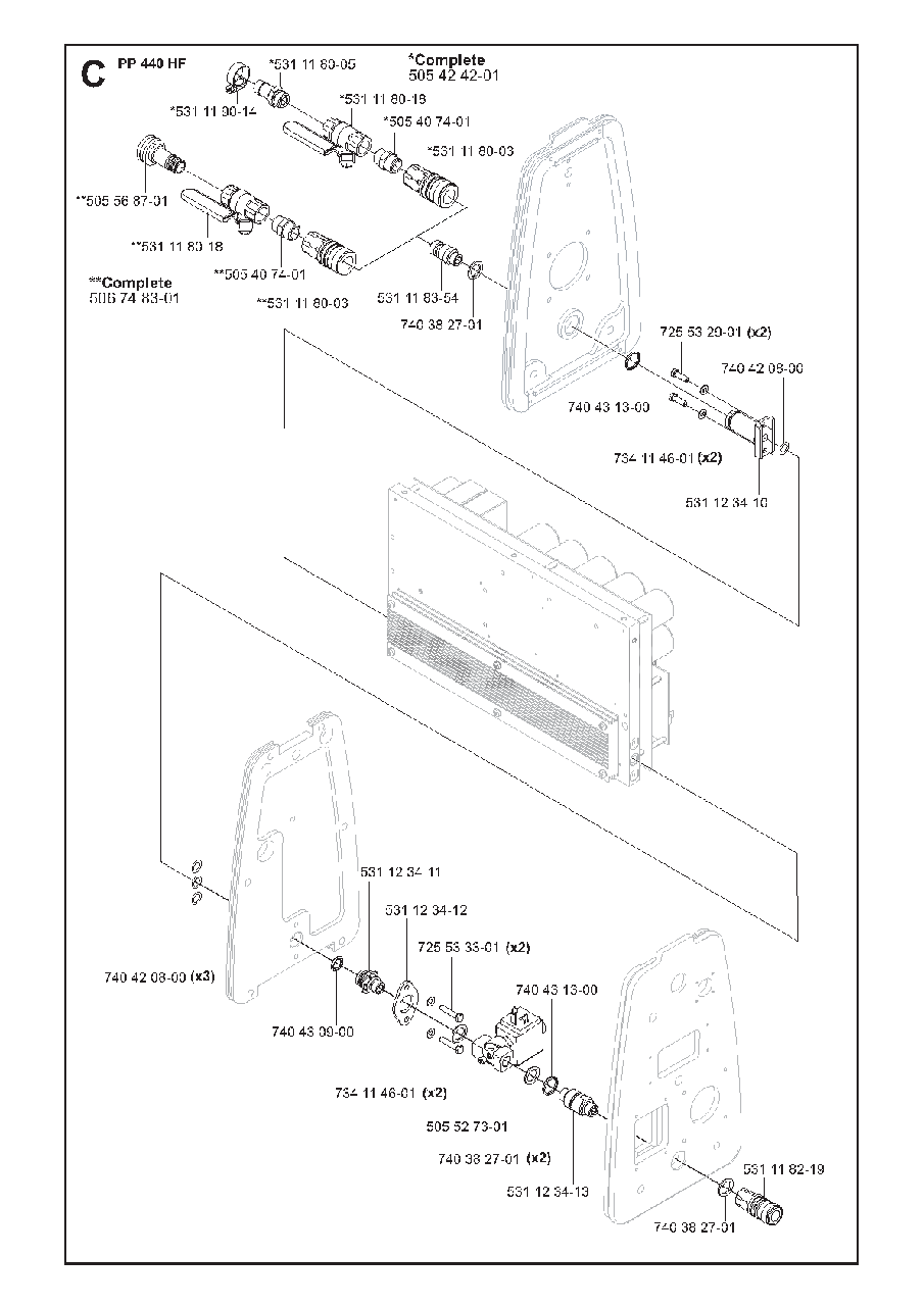 Water System Diagram and Parts List for PP440 2008-09 Husqvarna Miscellaneous