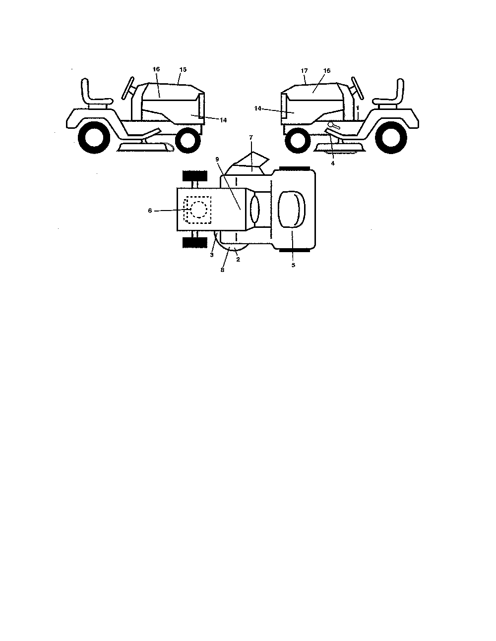 Decals Diagram and Parts List for 96045005700  Husqvarna Lawn Tractor