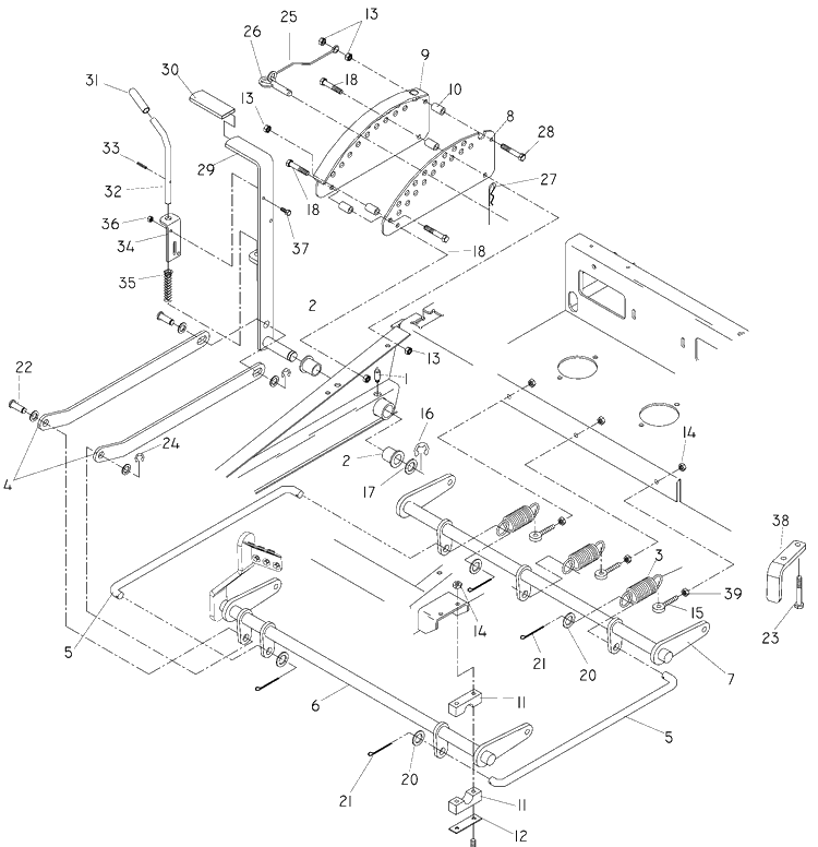 Deck Lift Diagram and Parts List for LZ6130 (968999675)(2007-12) Husqvarna Lawn Mower