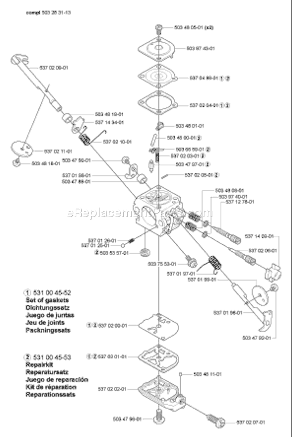 Page C Diagram and Parts List for 323HE3 2005-10 Husqvarna Trimmer
