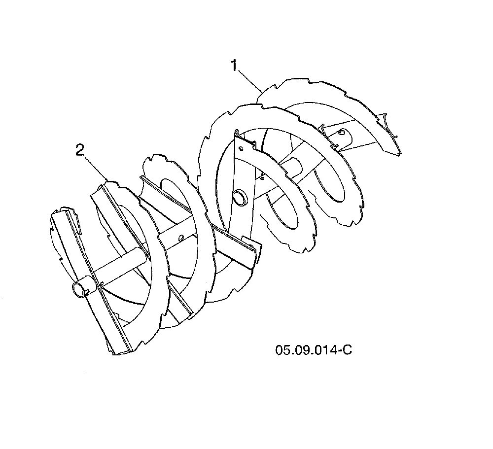Auger Diagram and Parts List for 96193010106  Husqvarna Snow Blower