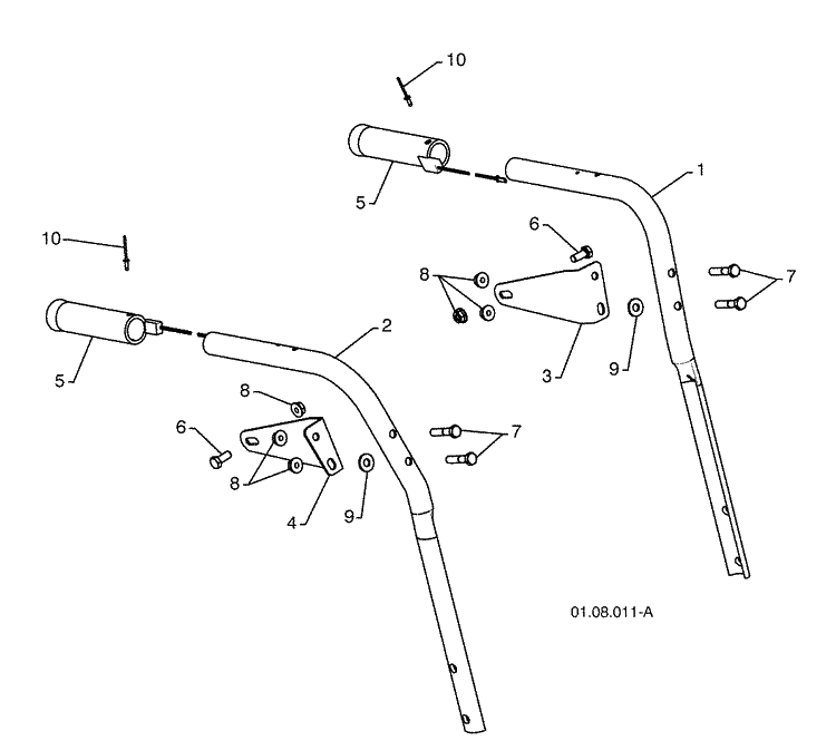 Handles 3 Diagram and Parts List for ST276EP (96191003200)(2009-09) Husqvarna Snow Blower