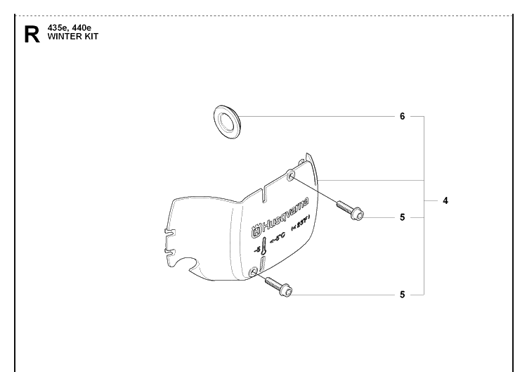 Winter Kit Diagram and Parts List for 440E 20090400001-20102300000 Husqvarna Chainsaw