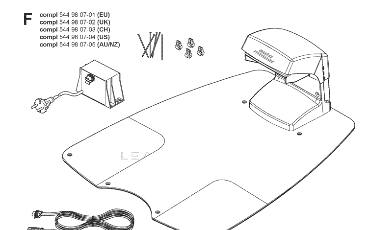 Charging Station 2 Diagram and Parts List for 220AC 2008-02 Husqvarna Lawn Mower