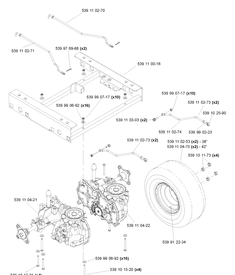 Ezt Diagram and Parts List for Z4217 2004-11 Husqvarna Lawn Mower