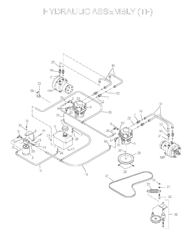 Hydraulic Pump - Motor Diagram and Parts List for IZE4821 (033600000 and Up)(2004-01) Husqvarna Lawn Mower