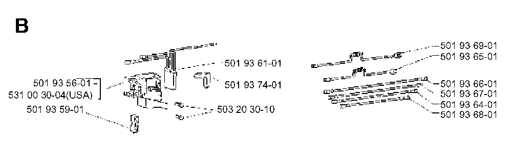 Electrical Diagram and Parts List for 400H 1990-01 Husqvarna Trimmer