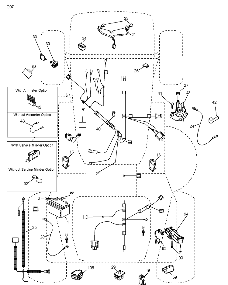 Electrical Diagram and Parts List for CTH150-TWIN 2010-01 Husqvarna Lawn Tractor