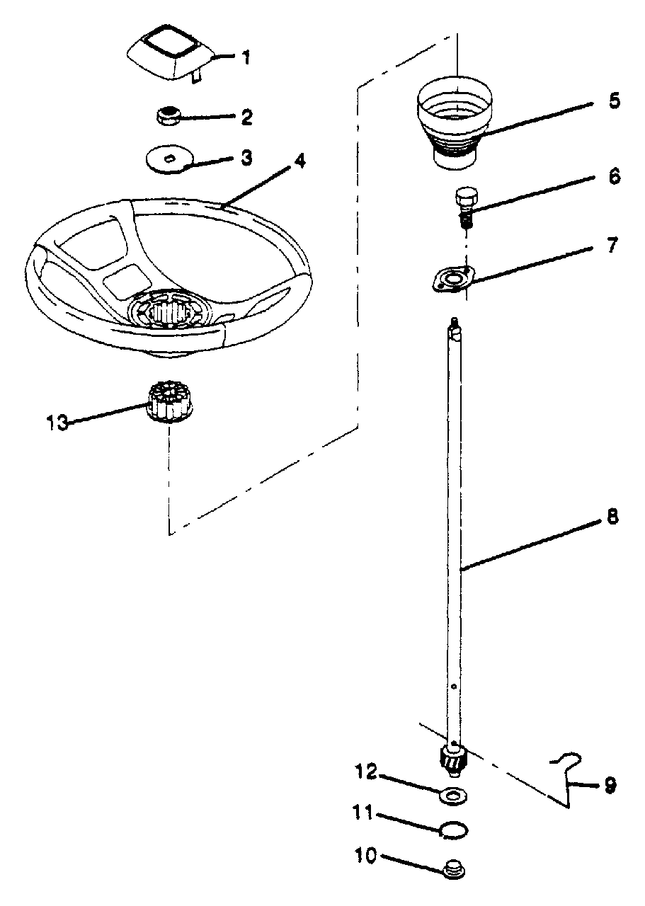Steering Wheel Diagram and Parts List for LT112 (954000191-A)(1990-11) Husqvarna Lawn Tractor