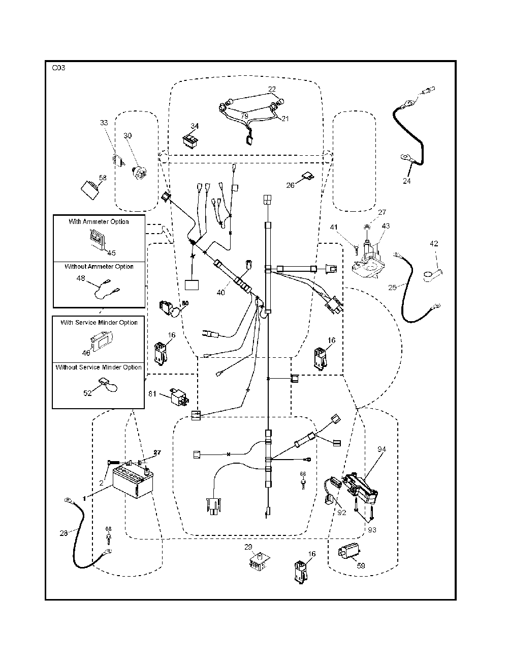 Electrical Diagram and Parts List for CTH220TWIN (96061019002)(2007-10) Husqvarna Lawn Tractor