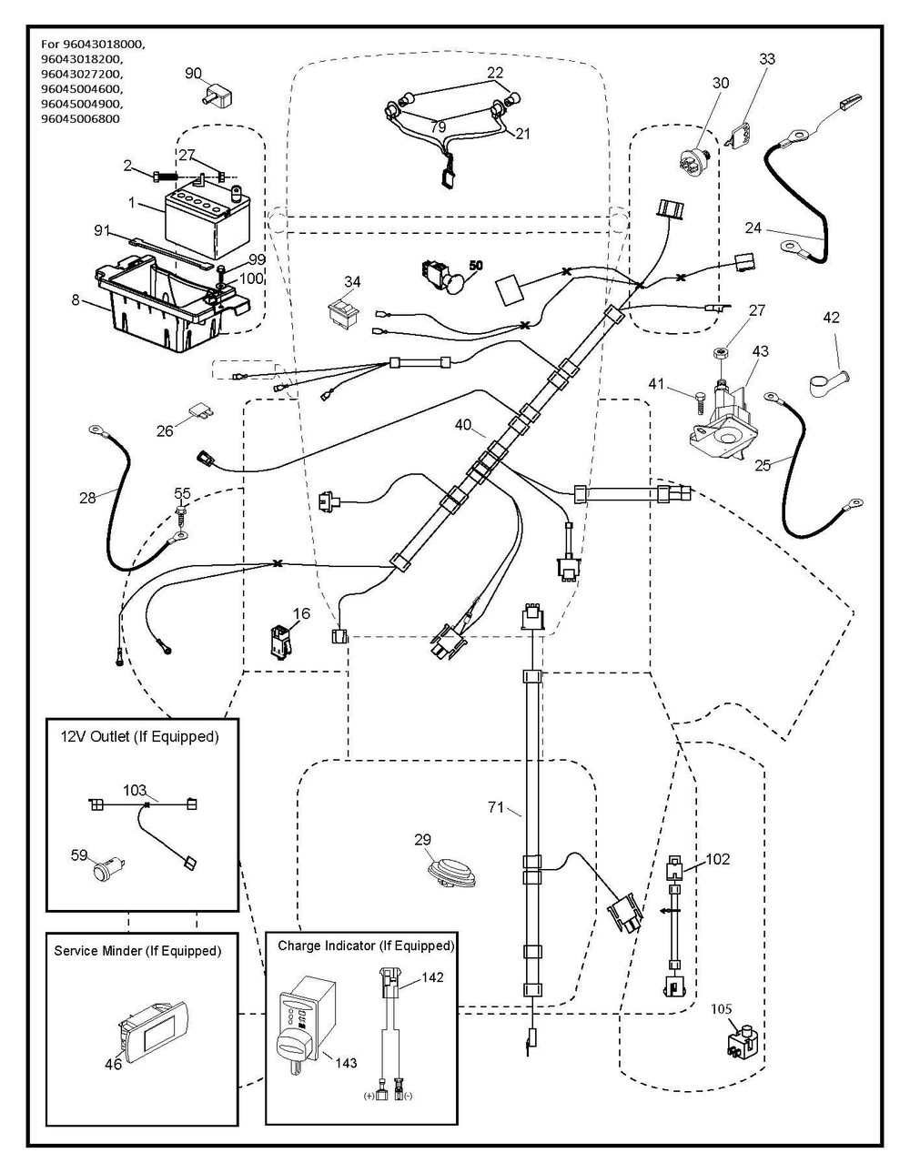 Electrical Diagram and Parts List for YTH24V48 2018 Husqvarna Lawn Tractor