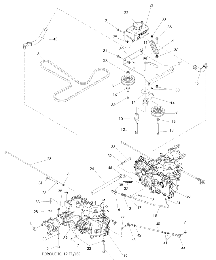Hydraulic Pump - Motor Diagram and Parts List for EZ4624 (968999657)(2008-08) Husqvarna Lawn Mower