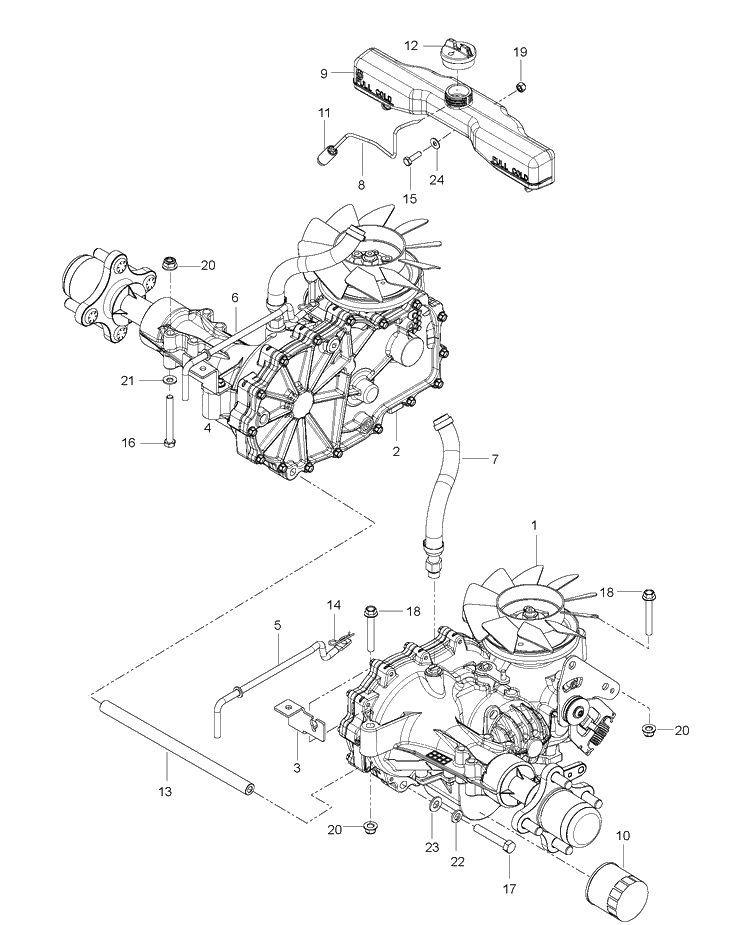 Hydraulic Pump - Motor Diagram and Parts List for MZ54 (96769610200)(2018-04) Husqvarna Lawn Mower