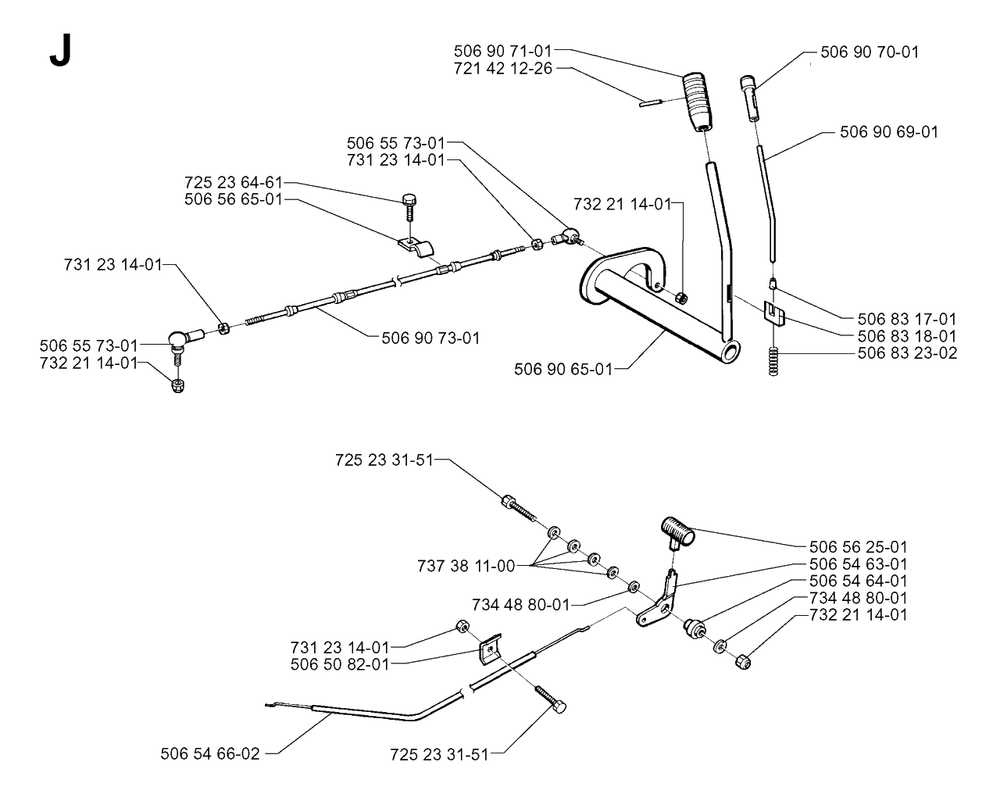 Controls 2 Diagram and Parts List for R11BIO 1999-04 Husqvarna Lawn Tractor
