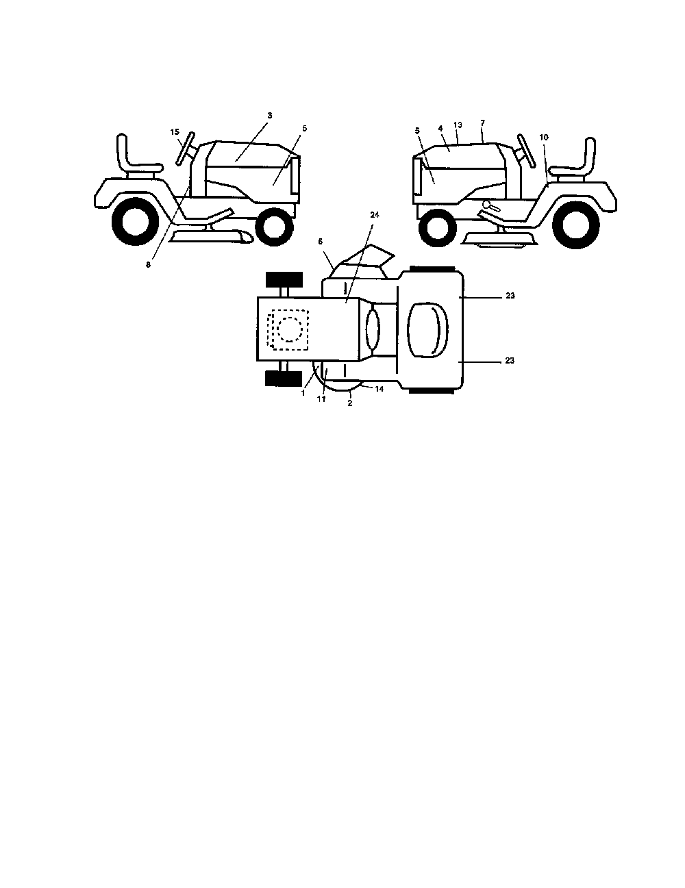 Decals Diagram and Parts List for LOGTH2548A  Husqvarna Lawn Tractor