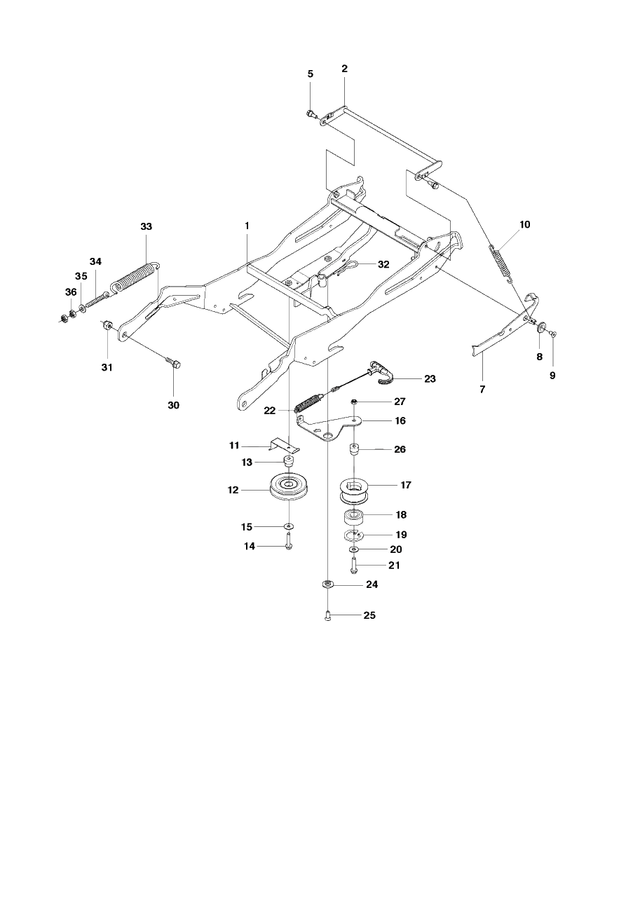 Frame Diagram and Parts List for R18AWD (966414101)(2010-07) Husqvarna Lawn Tractor