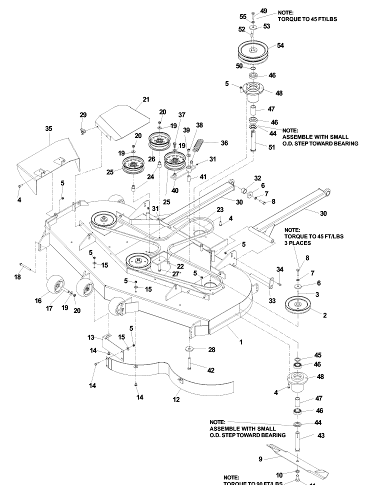 Deck Assembly 61 Inch Diagram and Parts List for BZ6134D (968999214)(2003-03) Husqvarna Lawn Mower