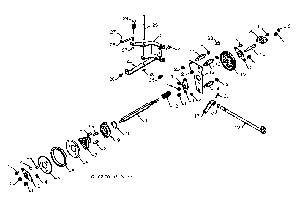 Drive Diagram and Parts List for 12527SB96193005600 2010-07 Husqvarna Snow Blower