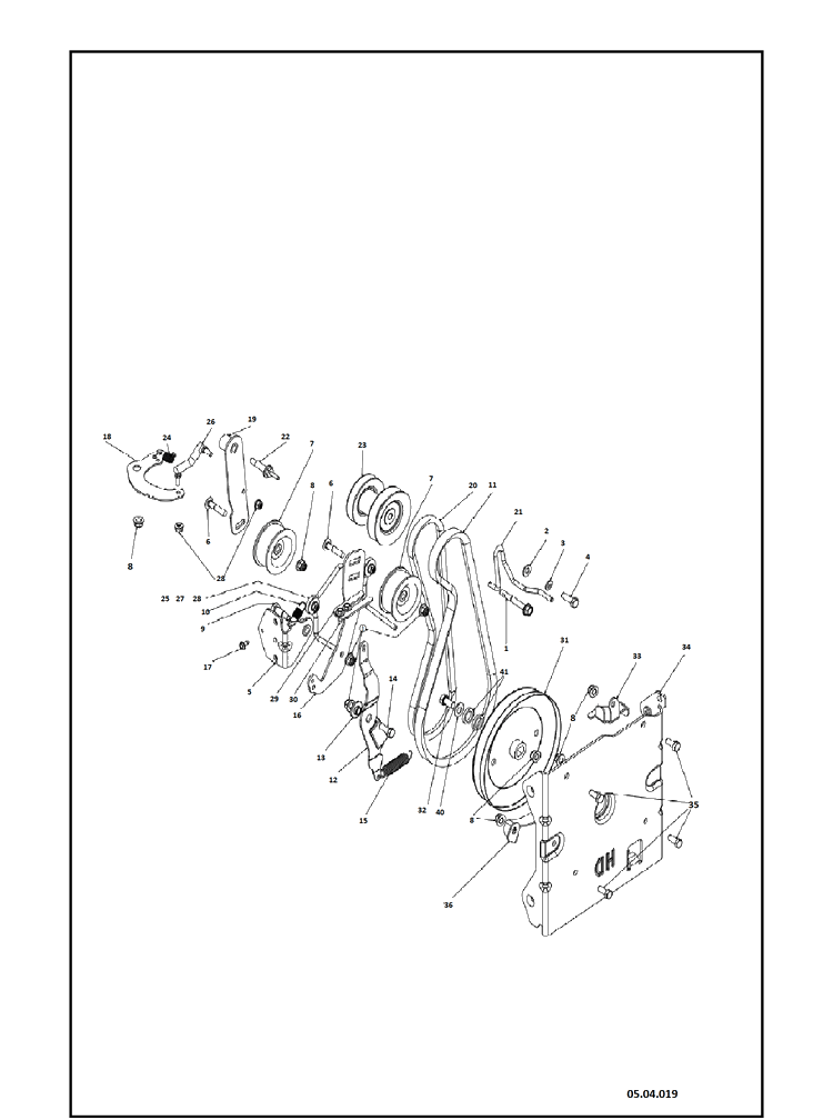 Chassis 2 Diagram and Parts List for ST424  Husqvarna Snow Blower