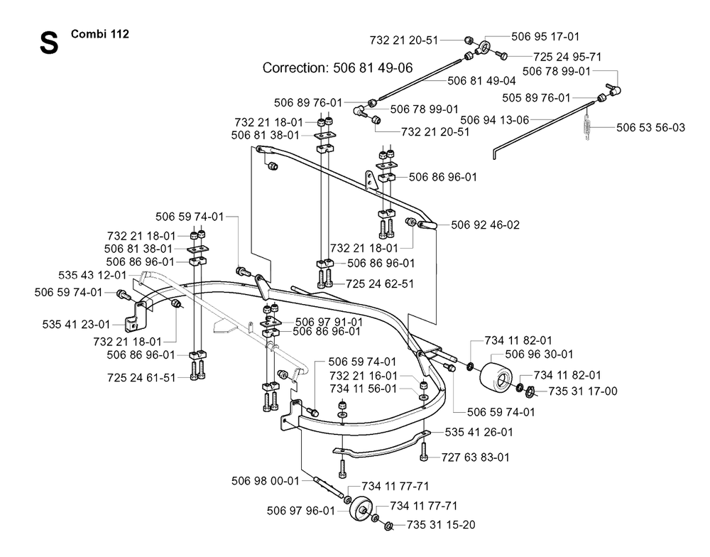 Protection Frame 2 Diagram and Parts List for R16 2003-01 Husqvarna Lawn Tractor