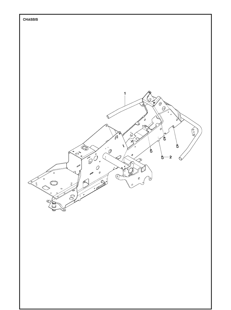 Chassis / Frame Diagram and Parts List for R214T AWD Husqvarna Lawn Mower