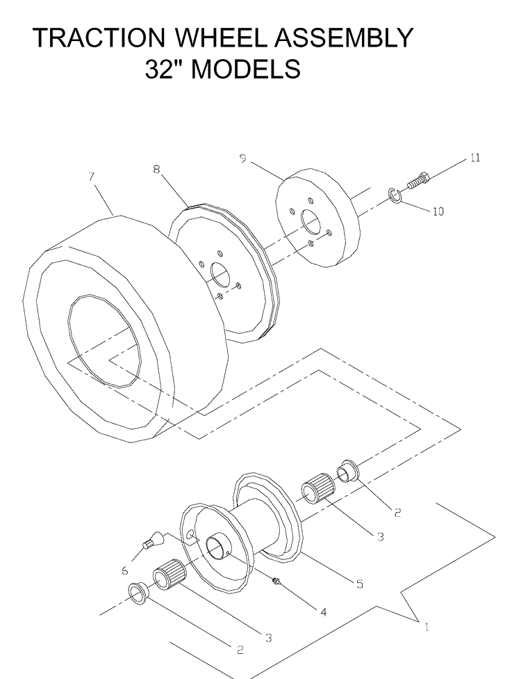 Wheels And Tires Diagram and Parts List for W3614A (968999103)(2001-09) Husqvarna Lawn Mower