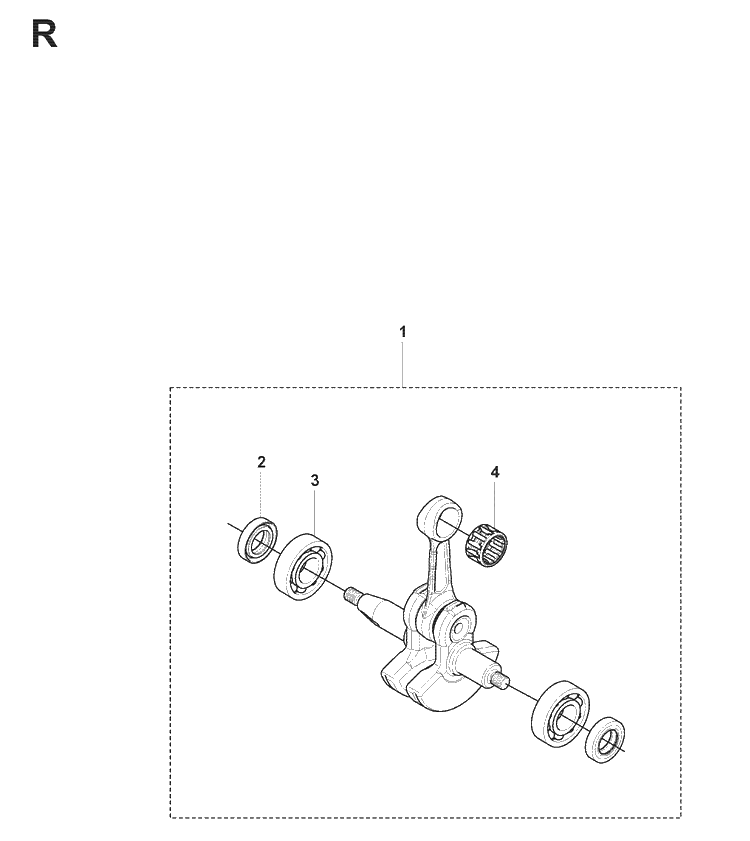 Crankshaft Diagram and Parts List for 241RJ  Husqvarna Brush Cutter