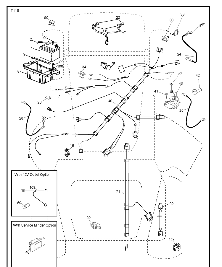 Electrical Diagram and Parts List for YTH24K48 (96048005400)(2012-12) Husqvarna Lawn Tractor