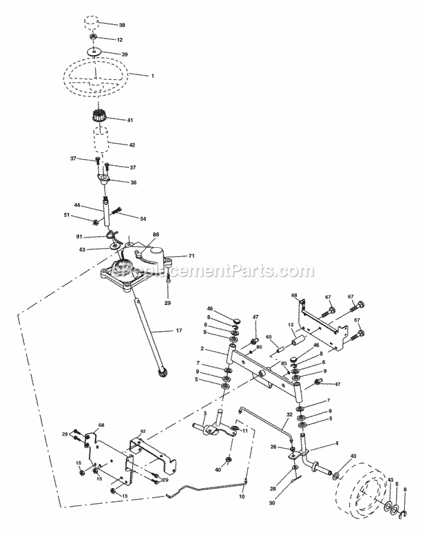 Seat Assembly Diagram and Parts List for WET2242STA 2003 Husqvarna Lawn Tractor