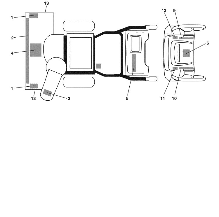 Wheels / Decals Diagram and Parts List for 1130SBE (96193001703)(2007-09) Husqvarna Snow Blower