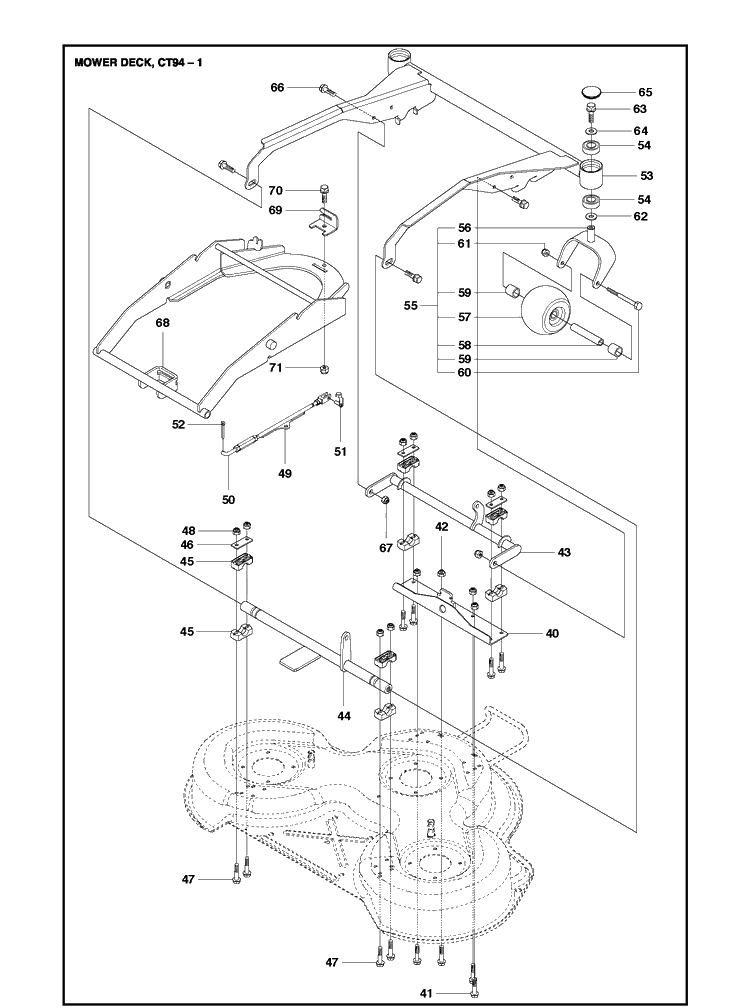 94cm Cutting Deck 2 Diagram and Parts List for R418TS  Husqvarna Lawn Mower