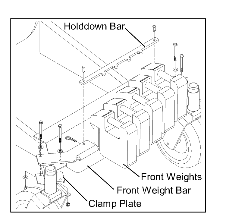 Front Weight Bar Diagram and Parts List for CZ9 (CZ 14)(2001-05) Husqvarna Lawn Tractor Accessories