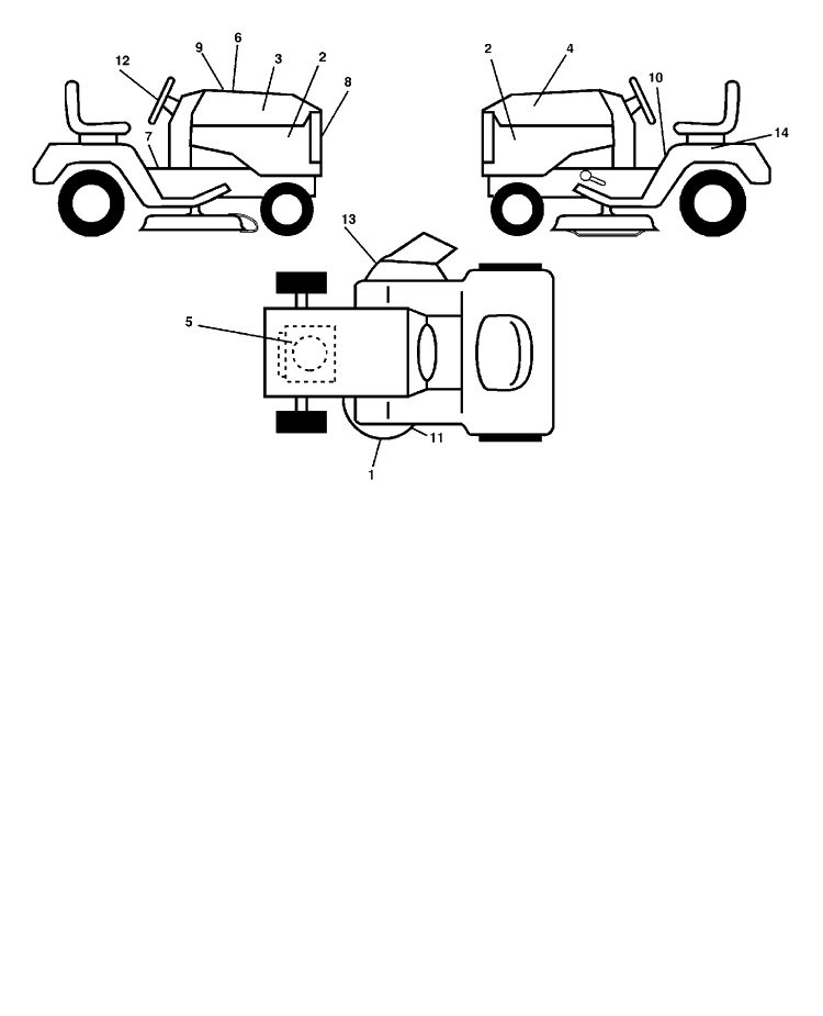 Decals Diagram and Parts List for YTH2148-LO21H48C (954572035)(2005-01) Husqvarna Lawn Tractor