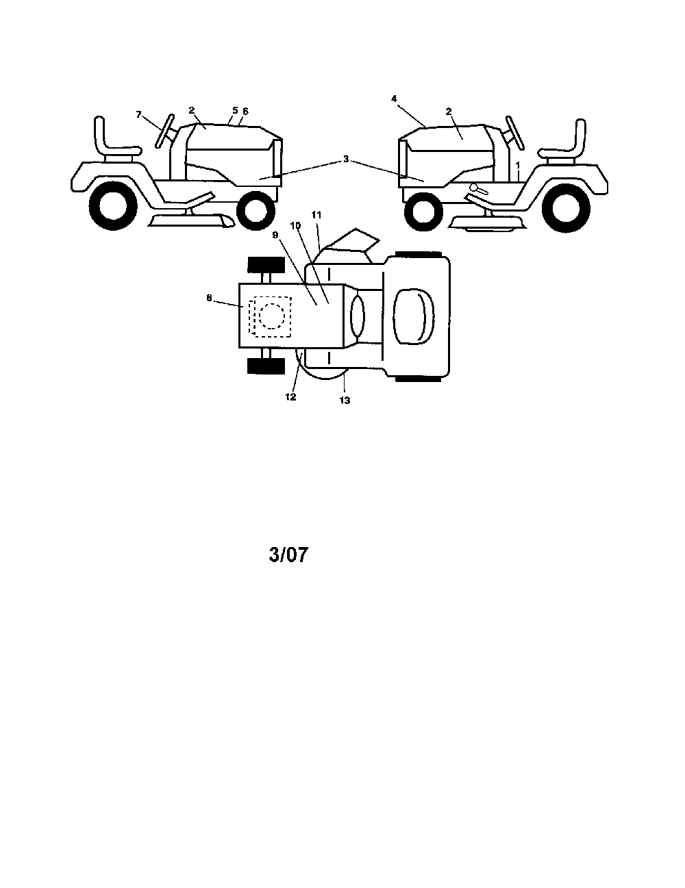 Decals Diagram and Parts List for YTH2348-917287560  Husqvarna Lawn Tractor