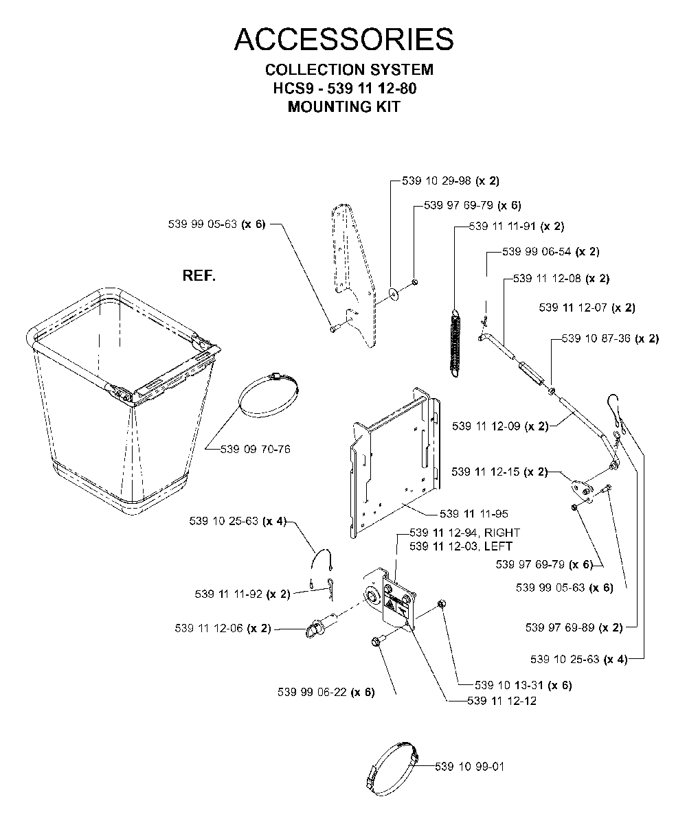 Accessories Diagram and Parts List for IZ5224TLKOA (968999332)(2005-12) Husqvarna Lawn Tractor