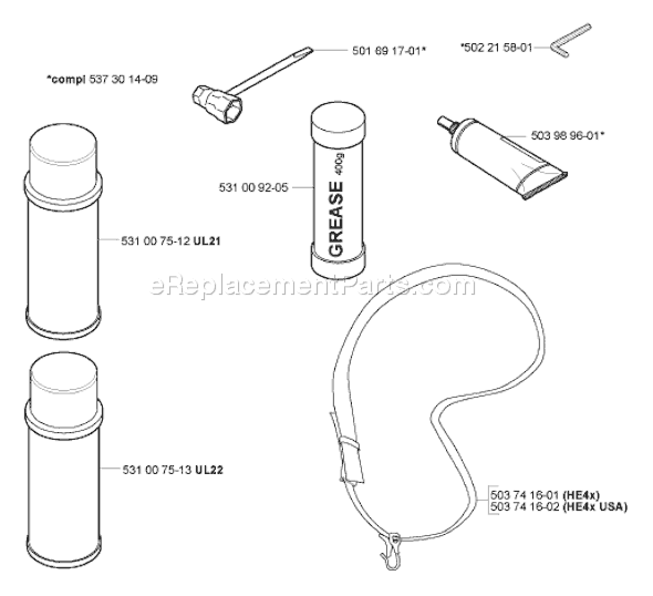 Page A Diagram and Parts List for 323HE3 2005-02 Husqvarna Trimmer