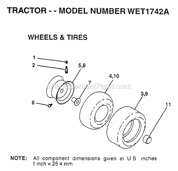 Transaxle Diagram and Parts List for WET1742A 1997 Husqvarna Lawn Tractor