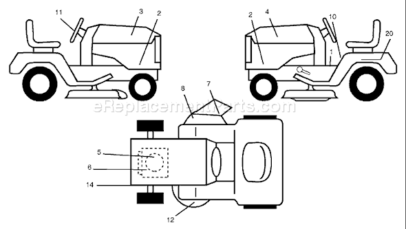 Page B Diagram and Parts List for LTH18542B (954571731) (2004-03) Husqvarna Lawn Tractor