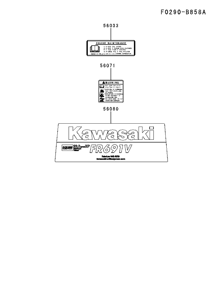 Decals Diagram and Parts List for FR691V-DS15 2017-09 Husqvarna Engine